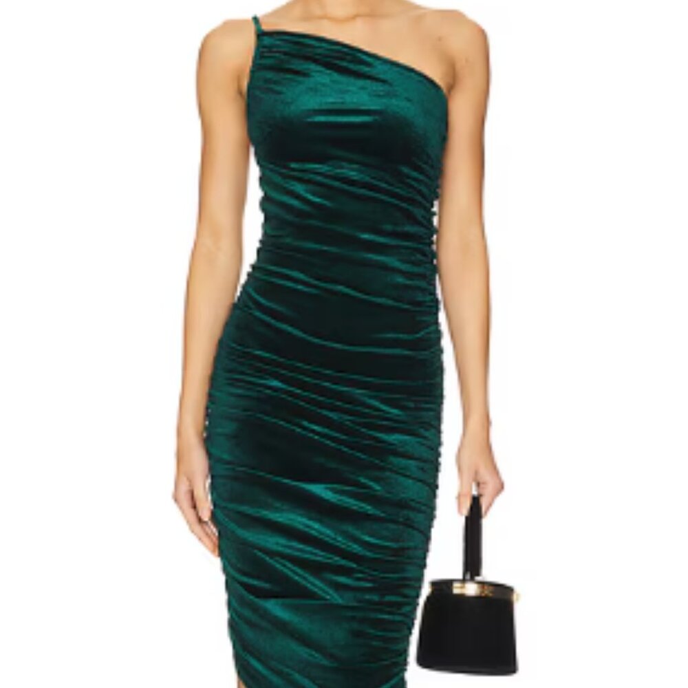 Lovers + Friends Emerald Green Velvet Dress